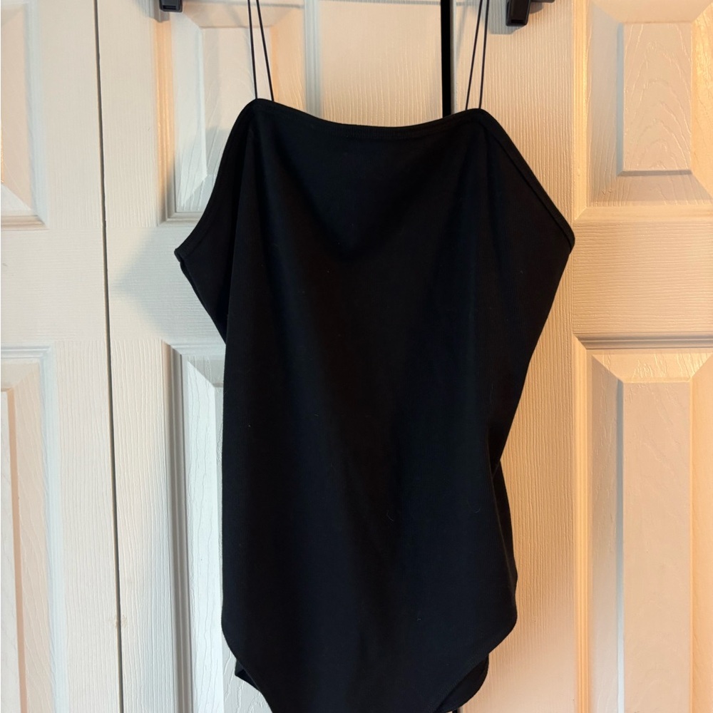 Ribbed Spaghetti Strap Bodysuit